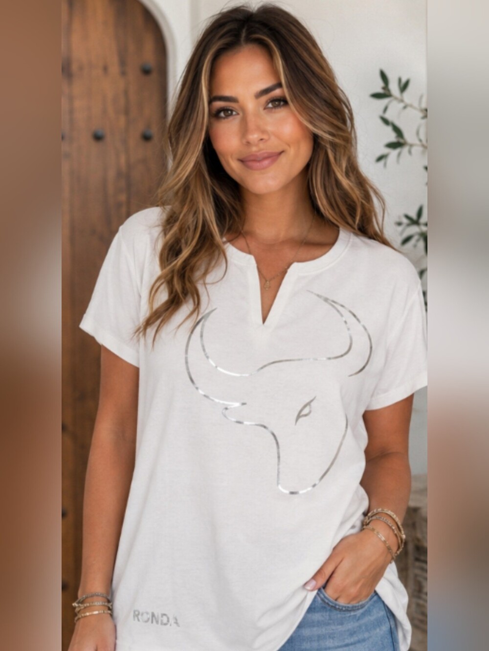 Ronda Spain Metallic Bull Graphic Tee